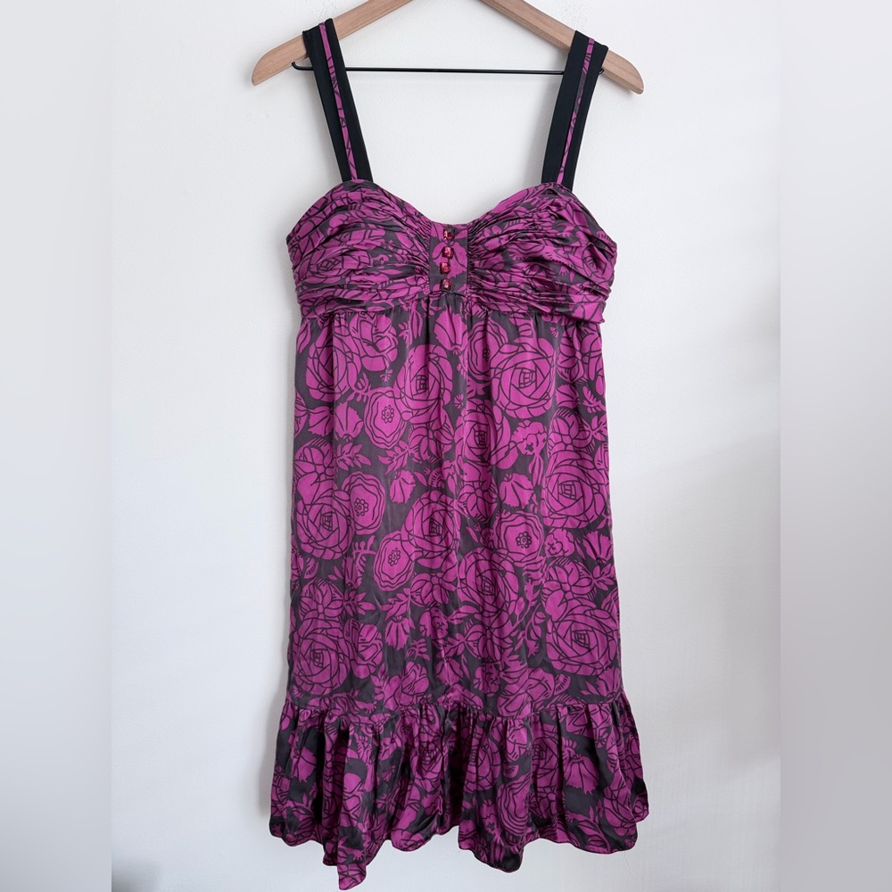 OC OC purple Black babydoll Dress Silk sweetheart vintage Y2K boho